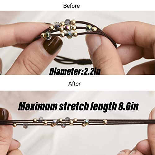 10pcs Small Gold Bead Hair Ties for Women, Elastic Ponytail Holders, Multi Colors