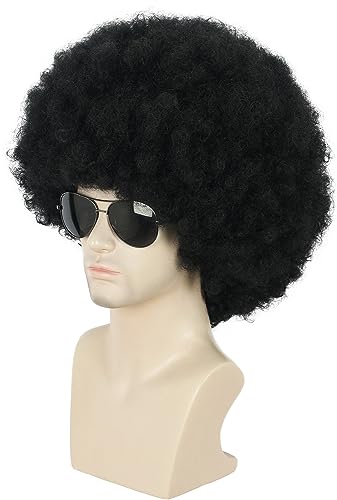 Karlery Black Afro Curly Wig - 70s 80s Rocker Costume Party Hair