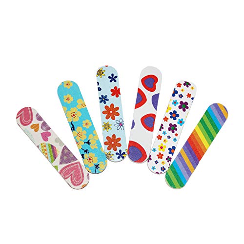 ZMOI Mini Emery Board Nail Files, 12-Pack Colorful Double-Grain Files