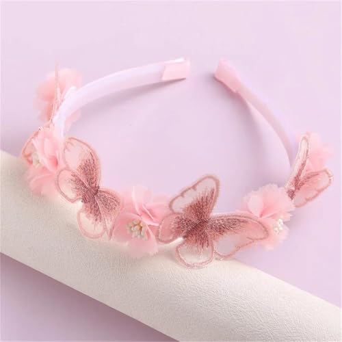 Handmade Pink Butterfly Flower Headband for Girls & Women