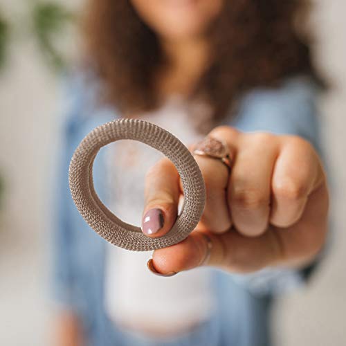 Burlybands Elastic Hair Ties Light Brown 8 Pack No Damage for Thick Hair