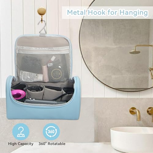 Portable Travel Case for Dyson Airwrap - Sky Blue Organizer with Hook