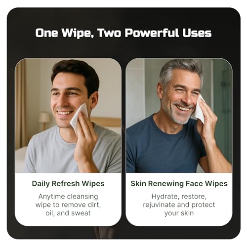 Kawala 5-in-1 Men’s Face Cleansing Wipes – Anti-Aging & Acne-Prone Skin