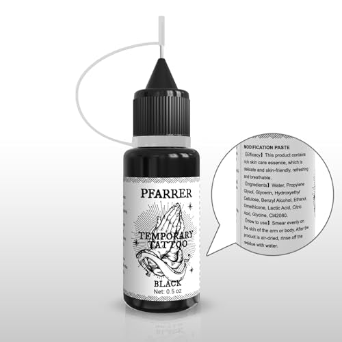 PFARRER 12-Bottle Temporary Tattoo Ink Kit with 49 Stencils