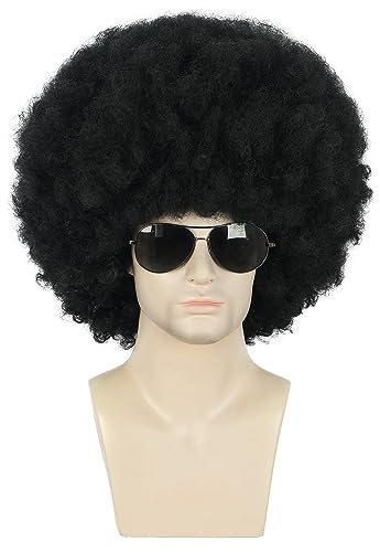 Karlery Black Afro Curly Wig - 70s 80s Rocker Costume Party Hair