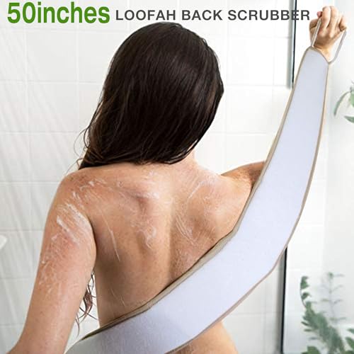 50 Inch Natural Loofah Back Scrubber for Exfoliating & Shower Spa