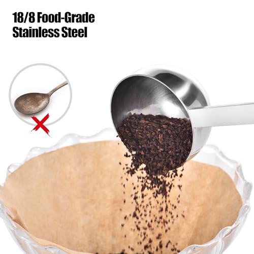 Doosu 6.9in Long Handle Coffee Scoop - Stainless Steel Measuring Spoon