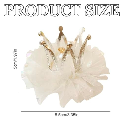 Umibow Pearl Crown Hair Clips - 4 Pcs Rhinestone Princess Barrettes