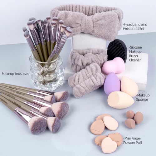 MAANGE 51-Piece Professional Makeup Brush Set with Case - Champagne