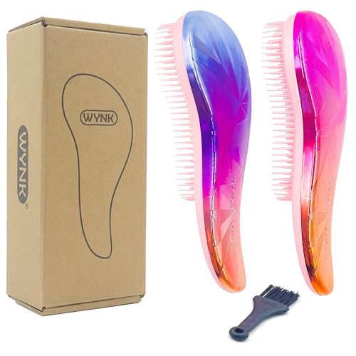 WYNK Detangling Hairbrush 2 Pack for Adults & Kids - Iridescent