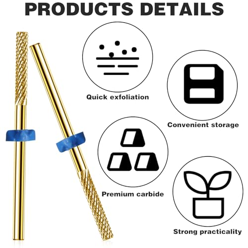 HINGTAI 3-Piece Carbide Cuticle Drill Bits for Electric Nail Files