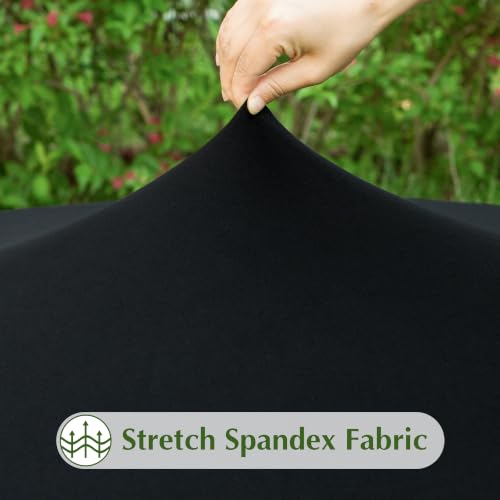 30 Inch Black Fitted Tablecloth - 2 Pack Stretch Spandex Covers