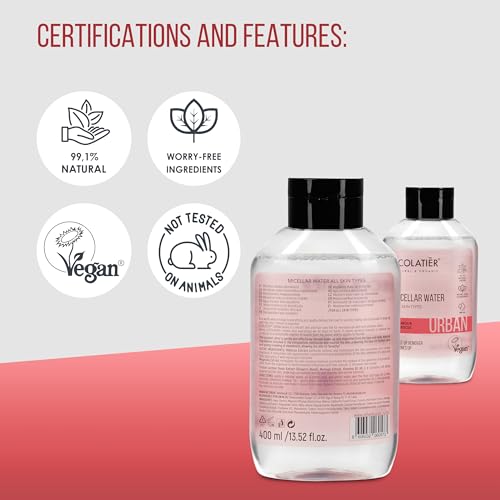 ECOLATIÈR Micellar Water for Sensitive Skin with Aloe Vera - Magnolia, 13.5 Fl Oz