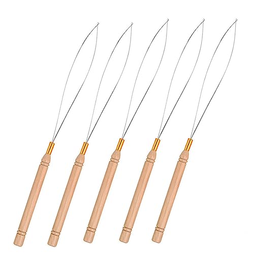 5 Hair Extension Loop Needle Threaders for Micro Link Beads