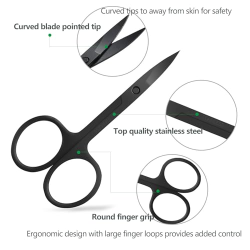 KAJUDA Eyebrow Scissors with Comb - Precision Grooming Kit (3PCS)