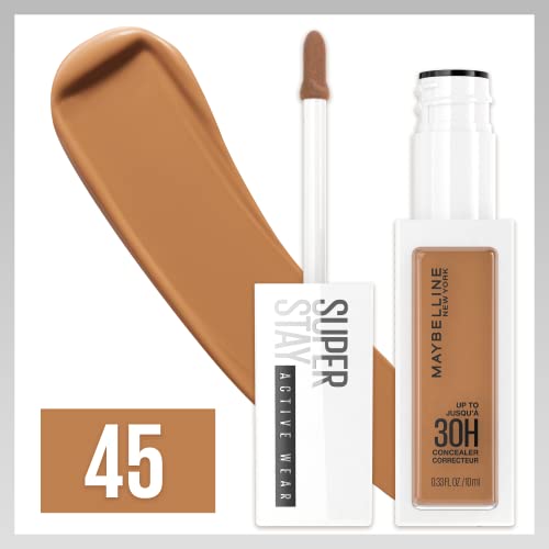 Maybelline Super Stay Liquid Concealer 45, Full Coverage, Up to 30H, 16 Shades, 0.33 Fl Oz