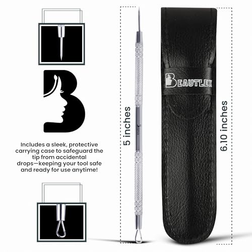 Beautlex Stainless Steel Blackhead & Pimple Extractor Tool - Professional Acne Remover