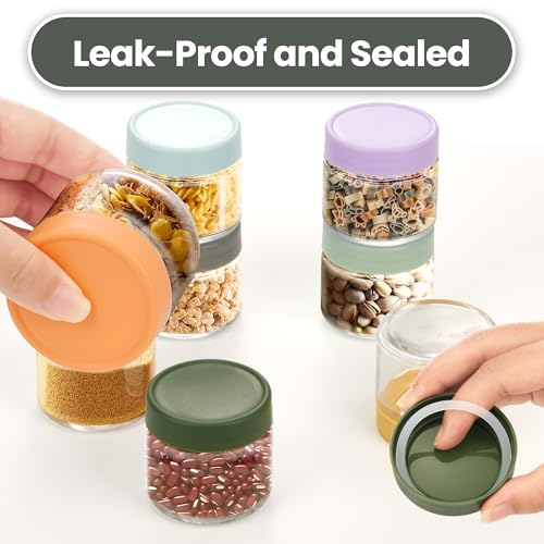 Lulonpon 8-Pack Mini Mason Jars - 2oz Airtight Glass Containers