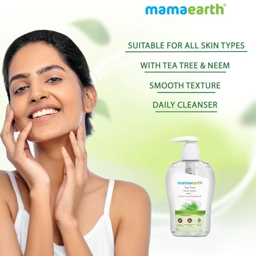 MAMAEARTH Tea Tree Face Wash with Neem - 250ml Pump Bottle