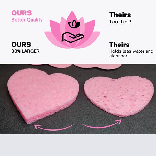 Compressed Cellulose Facial Sponges - 50 Count for Cleansing & Exfoliation