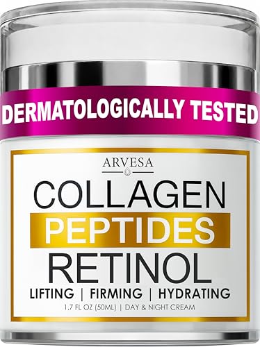 Retinol Cream with Collagen Peptides - Anti-Aging Moisturizer for Face, Neck, and Décolleté