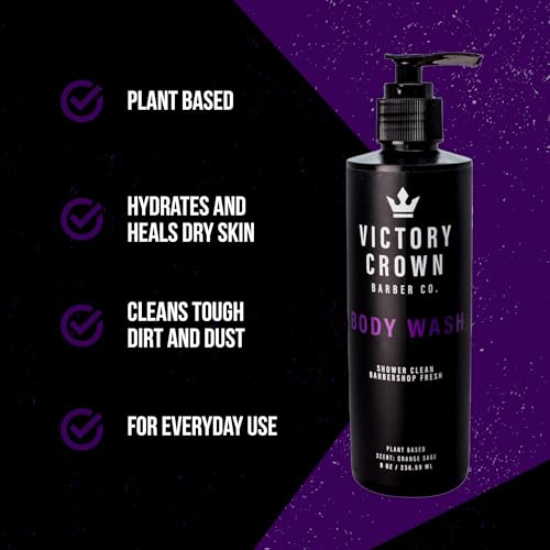 Victory Crown Plant-Based Moisturizing Body Wash with Coconut & Pumice - 8 Oz, Gentle & Exfoliating