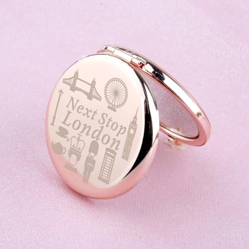 WUSUANED London Travel Makeup Mirror - Durable Stainless Steel Gift