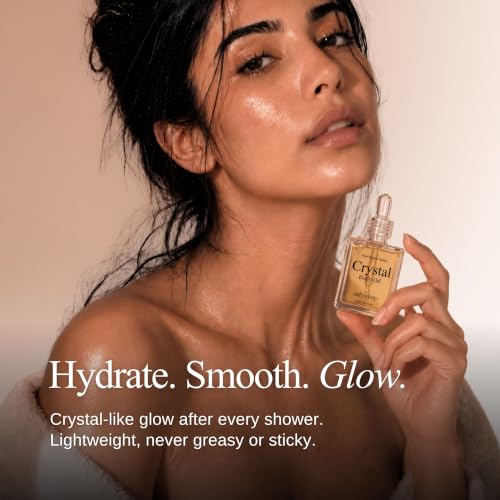 Saltysleep Crystal Body Oil, Hydrating Anti-Aging Glow Oil, 0.5 fl oz