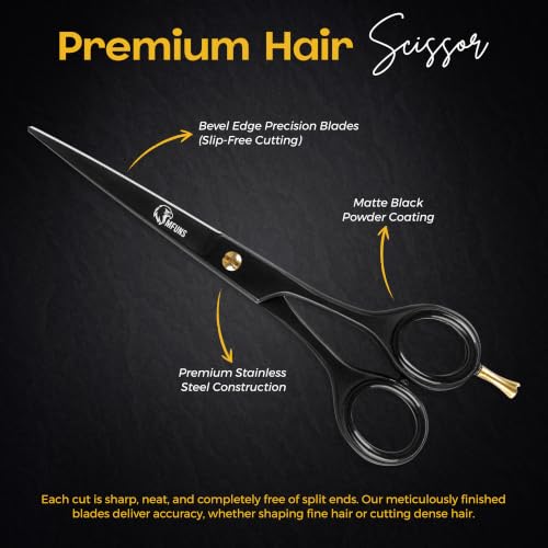 MFUNS 6.5” Professional Hair Cutting Scissors - High Carbon Stainless Steel Salon Shears