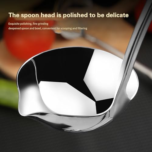 OYWOBET 11.8-Inch Stainless Steel Soup Ladle with Pour Spout