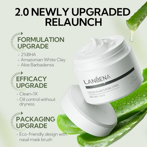 LANBENA 2.0 Blackhead Remover Mask with 60 Strips - Deep Pore Cleansing