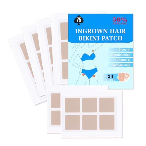Ingrown Hair Treatment Patch, 24 Pcs Razor Bump Treatment for Bikini Area, Smooth-Feeling Non-Irritating Formula, Ingrown Hair Pads & Pubic Hair Cyst Treatment for Women & Men
