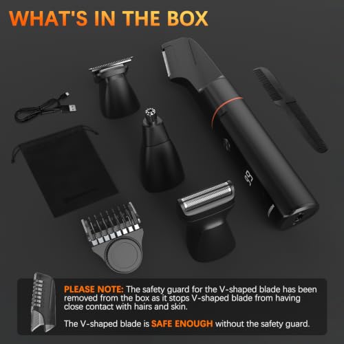 MAXGROOM Manscape Body Hair Trimmer for Men, Waterproof Pubic, Groin & Ball Shaver, No-Nick Mens Electric Grooming Kit with LED Display, USB Rechargeable, Adjustable Guide Comb