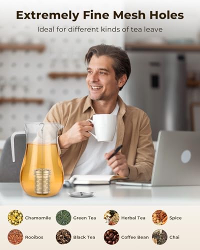 House Again 2-Pack Stainless Steel Tea Strainers with Chain Hook
