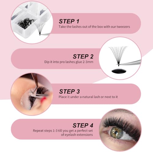 FADLASH 600pcs Premade Volume Fans Wispy Lash Extensions 10D 0.07D 14-20mm