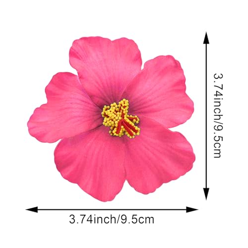 20 PCS Light Pink Faux Hawaiian Hibiscus Flowers for Party Decor