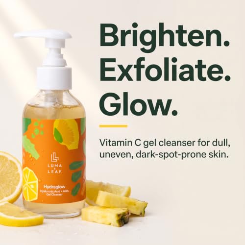 Luma & Leaf Vitamin C Brightening Enzyme Face Wash - Gentle Exfoliating Gel