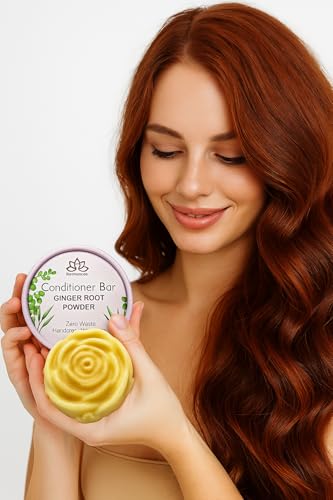 Relaxcation Ginger Root & Camelina Oil Conditioner Bar - 2 Count, Hydrating & Hair Growth, Handmade in USA