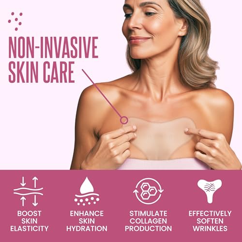 Cleverfy Silicone Chest Wrinkle Patches - Lilac 2-Pack, Anti-Wrinkle Pads for Side Sleeping, T-Shape Design