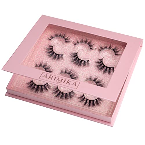 ARIMIKA B7S 6 Pairs 3D Mink False Eyelashes Fluffy Wispy Full Volume Dramatic