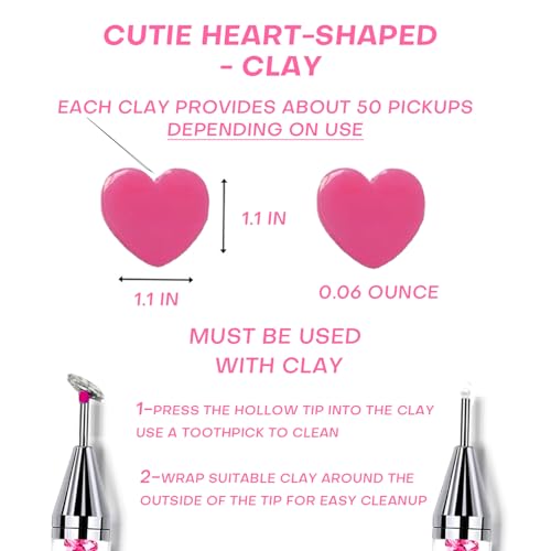 Pink Rhinestone Picker Tool Set - 2 Dual-Head Wax Pens & Tweezers