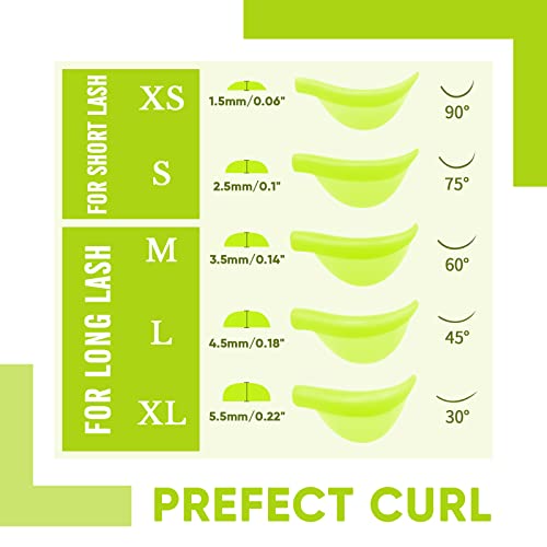 PERMANIA 10Pcs Silicone Lash Perm Pads for C & D Curl Eyelash Lift, Reusable Soft Eyelash Curling Rods, Yellow