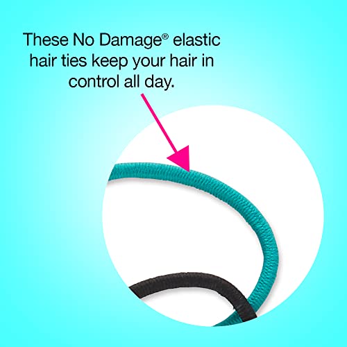 Scunci No Damage Hair Ties - Large Multicolor Elastics, 30 Pack