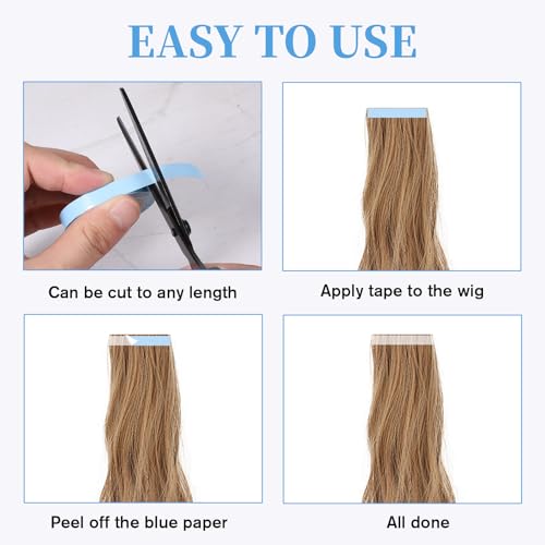 Bruislard Hair Extension Tape - 2 Rolls, 9.84ft Double-Sided Adhesive