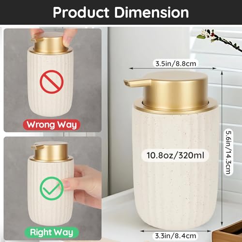 Segbeauty Foam Soap Dispenser Refillable, 10.8oz Ceramic Foaming Hand