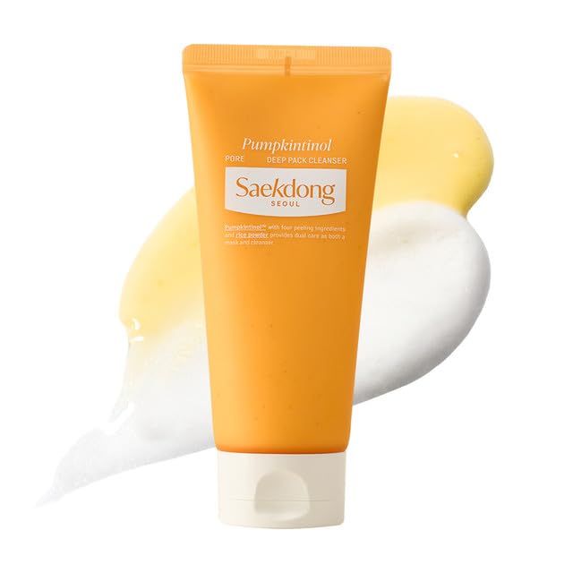 SAEKDONG SEOUL Pumpkintinol 2-in-1 Pore Cleanser & Bouncy Face Mask, 4.05 oz