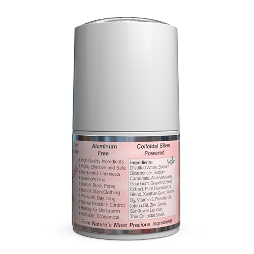 Silver Shield Sensitive Skin Deodorant with Colloidal Silver & Floral Scent - All Natural, Refillable Roll-On 2 oz