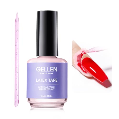 Gellen Pink Liquid Latex for Nails Peel Off Nail Art Barrier with Nail Stick – Nail Prep & Protection