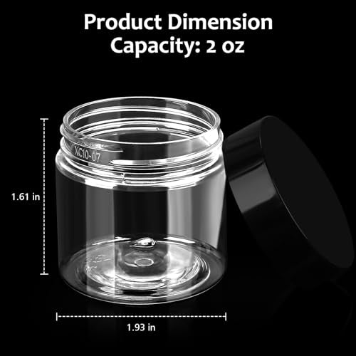 Accmor 2 oz Leakproof Cosmetic Jars with Lids - 4 Pack