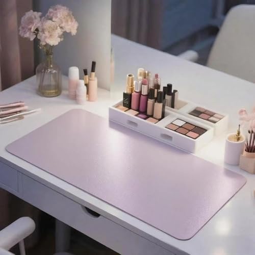 Metui Waterproof PU Leather Makeup Mat - 15.7"x23.6" Vanity Protector